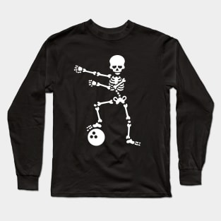 Bowling ball floss dance flossing skeleton Long Sleeve T-Shirt